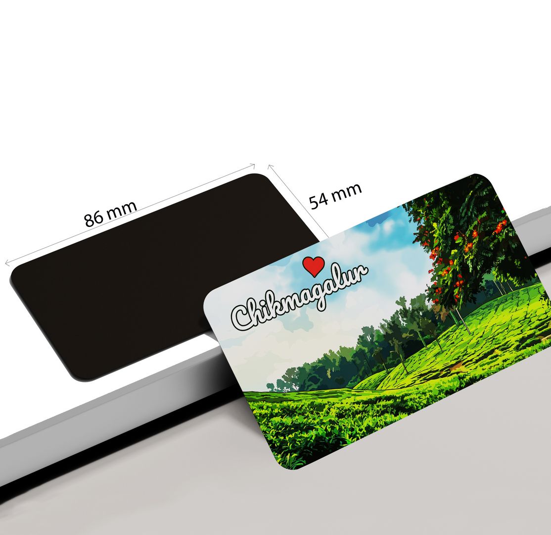 dhcrafts Rectangular Fridge Magnet Multicolor Karnataka Chikmangalur D7 Design Pack of 1 (8.6cm x 5.4cm)